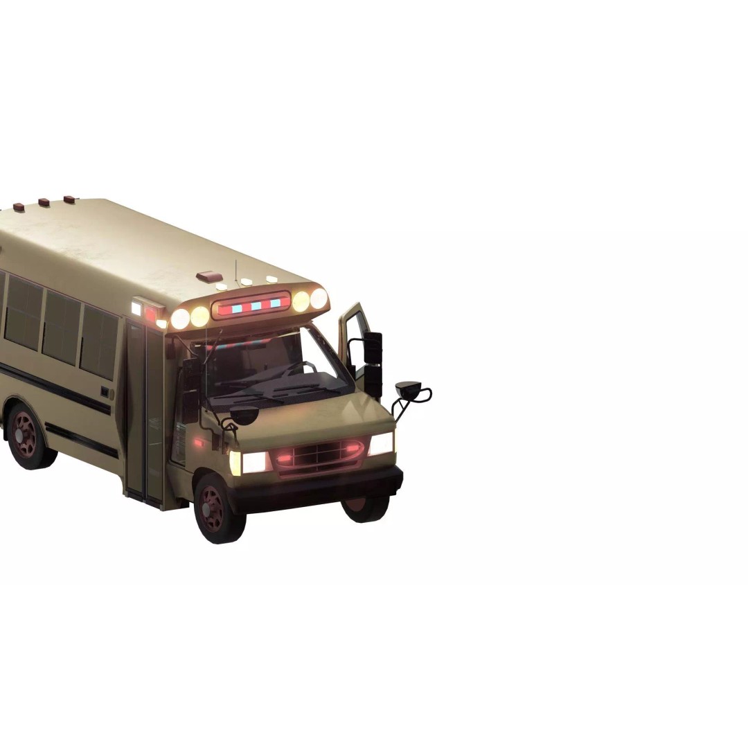 Rescue Bus 3D Model – Detailed Vehicle with Textures for Lumion - View 5