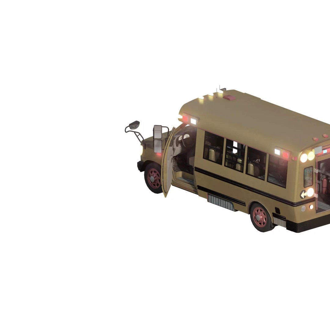 Rescue Bus 3D Model – Detailed Vehicle with Textures for Lumion - View 9