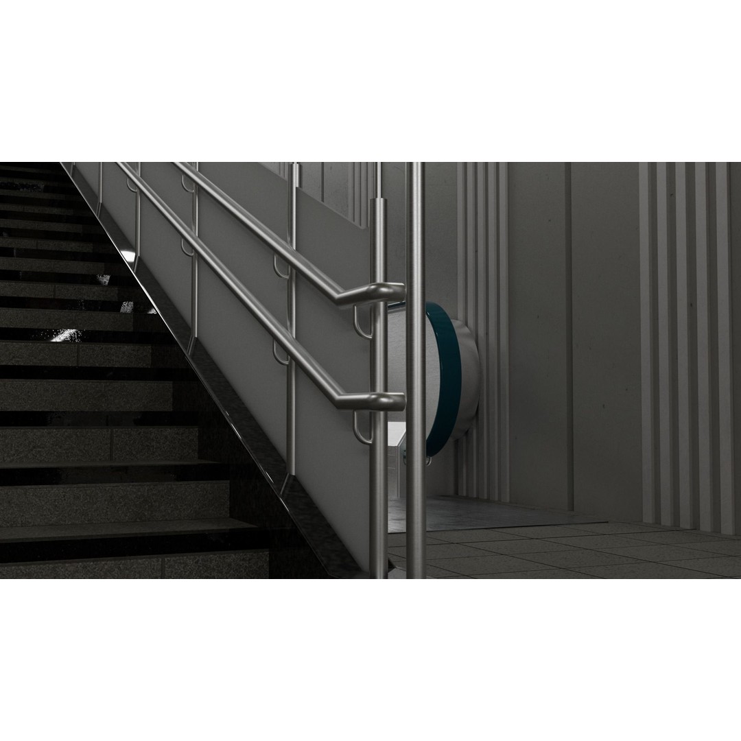 Japanese Railway Metro Station 3D Model – Low Poly, PBR Textures, FBX - View 14