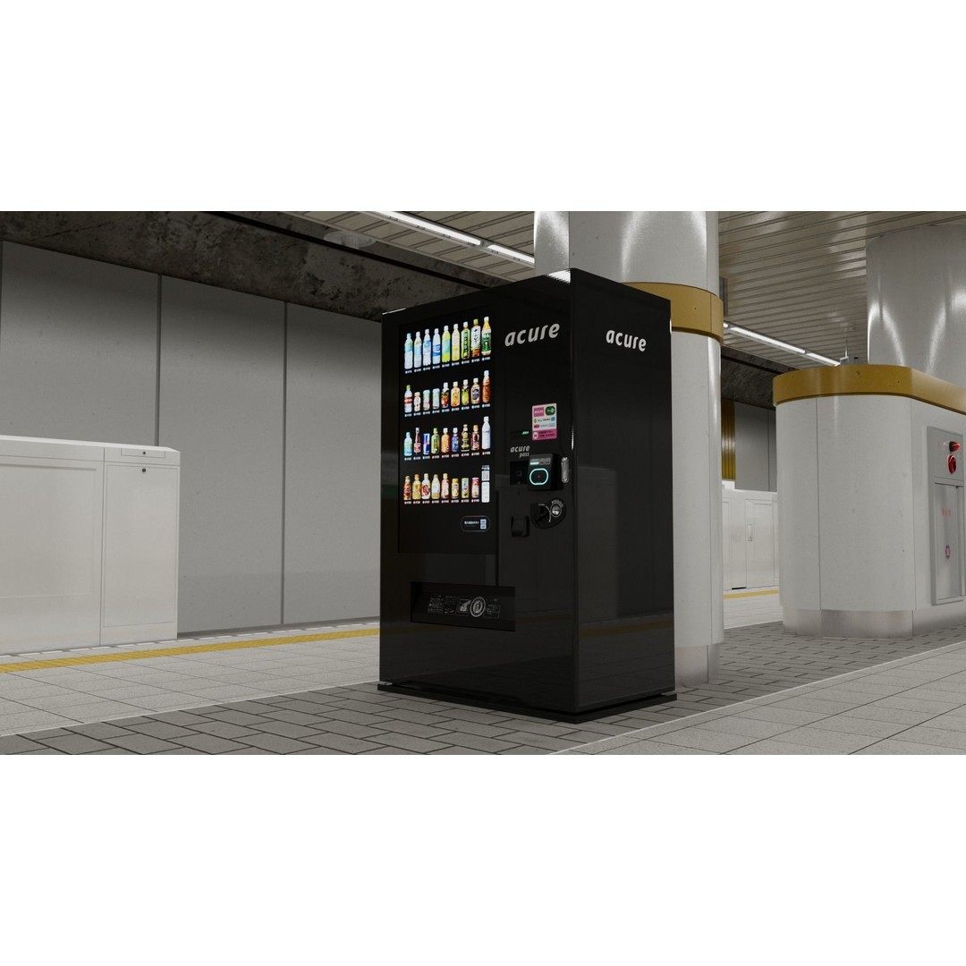 Japanese Railway Metro Station 3D Model – Low Poly, PBR Textures, FBX - View 16