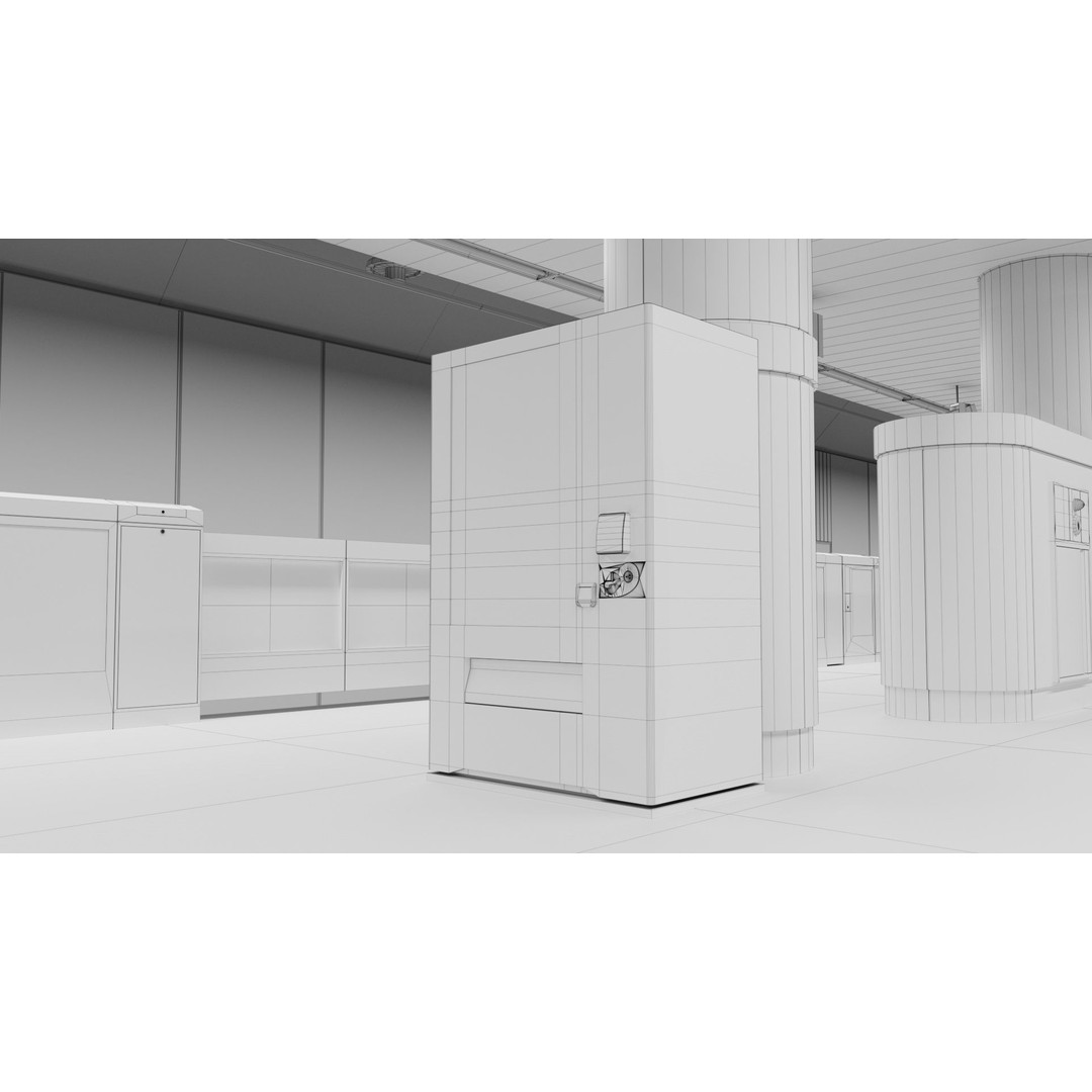 Japanese Railway Metro Station 3D Model – Low Poly, PBR Textures, FBX - View 25
