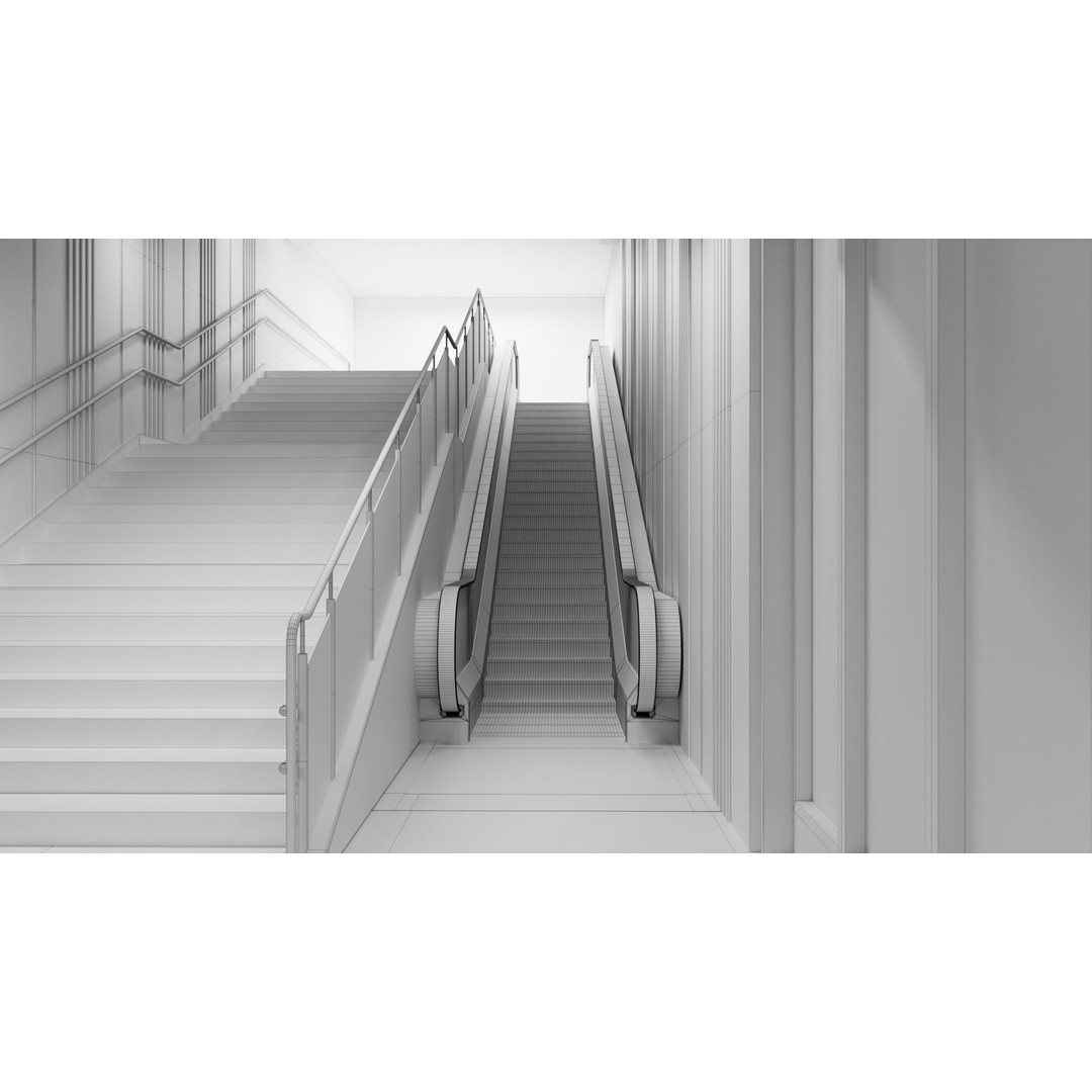 Japanese Railway Metro Station 3D Model – Low Poly, PBR Textures, FBX - View 28