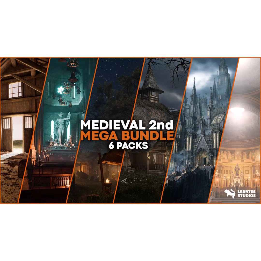 Medieval Environments 3D Model – Low Poly Bundle with 698 Unique Meshes - View 2
