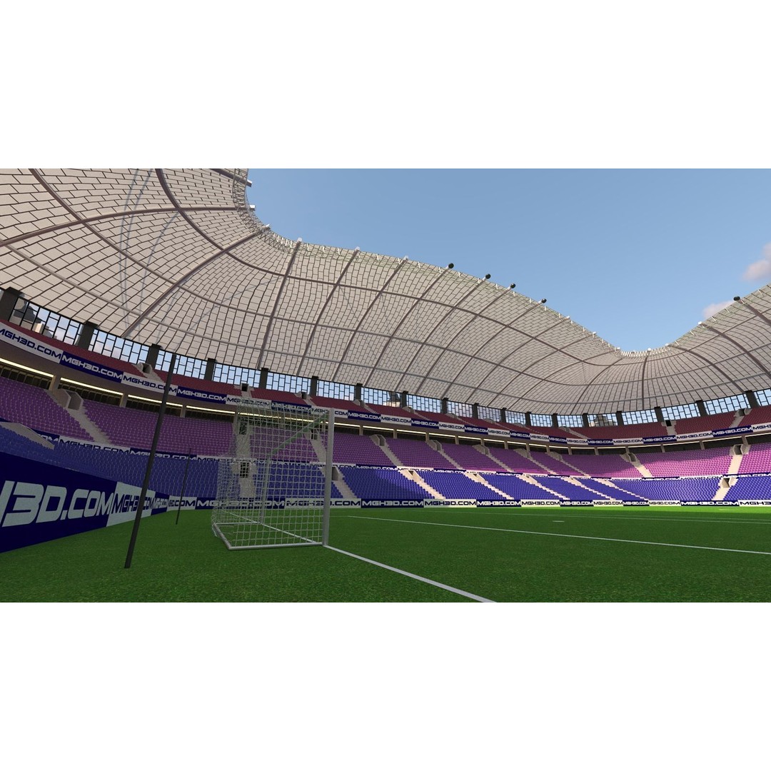 Soccer Stadium 3D Model – Low Poly Exterior Asset, FBX, OBJ, Blender - View 10