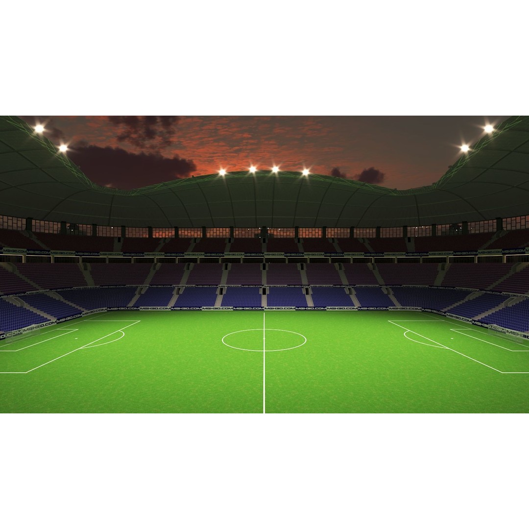 Soccer Stadium 3D Model – Low Poly Exterior Asset, FBX, OBJ, Blender - View 12