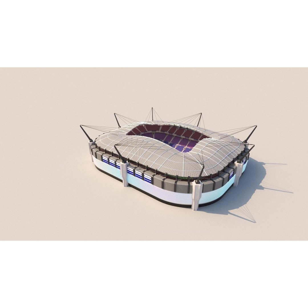 Soccer Stadium 3D Model – Low Poly Exterior Asset, FBX, OBJ, Blender - View 13