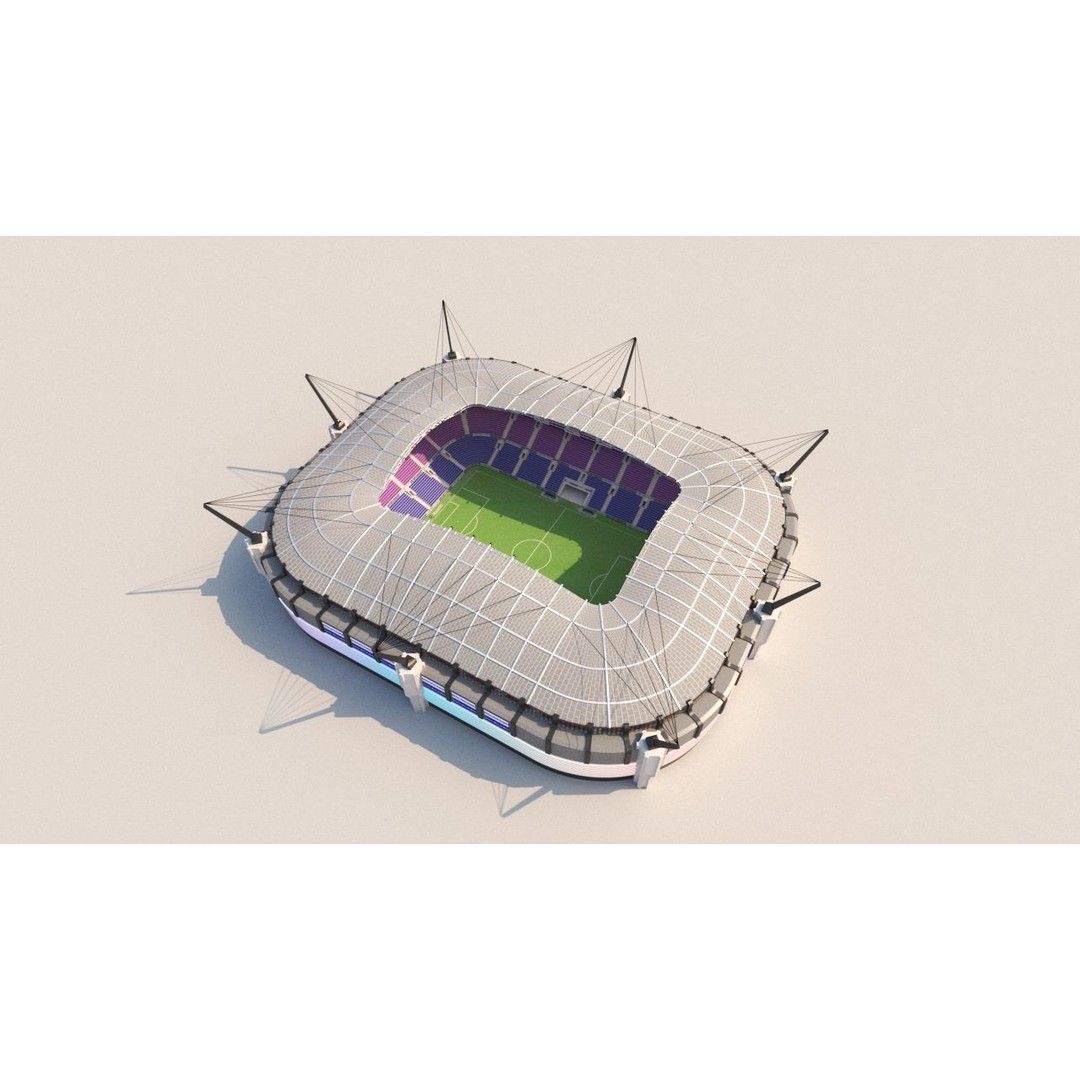 Soccer Stadium 3D Model – Low Poly Exterior Asset, FBX, OBJ, Blender - View 14