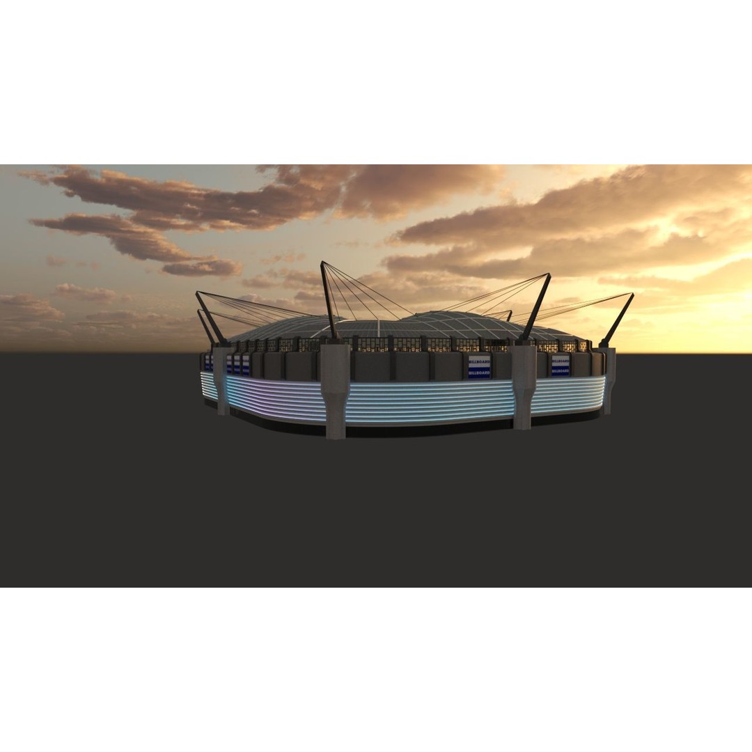 Soccer Stadium 3D Model – Low Poly Exterior Asset, FBX, OBJ, Blender - View 15