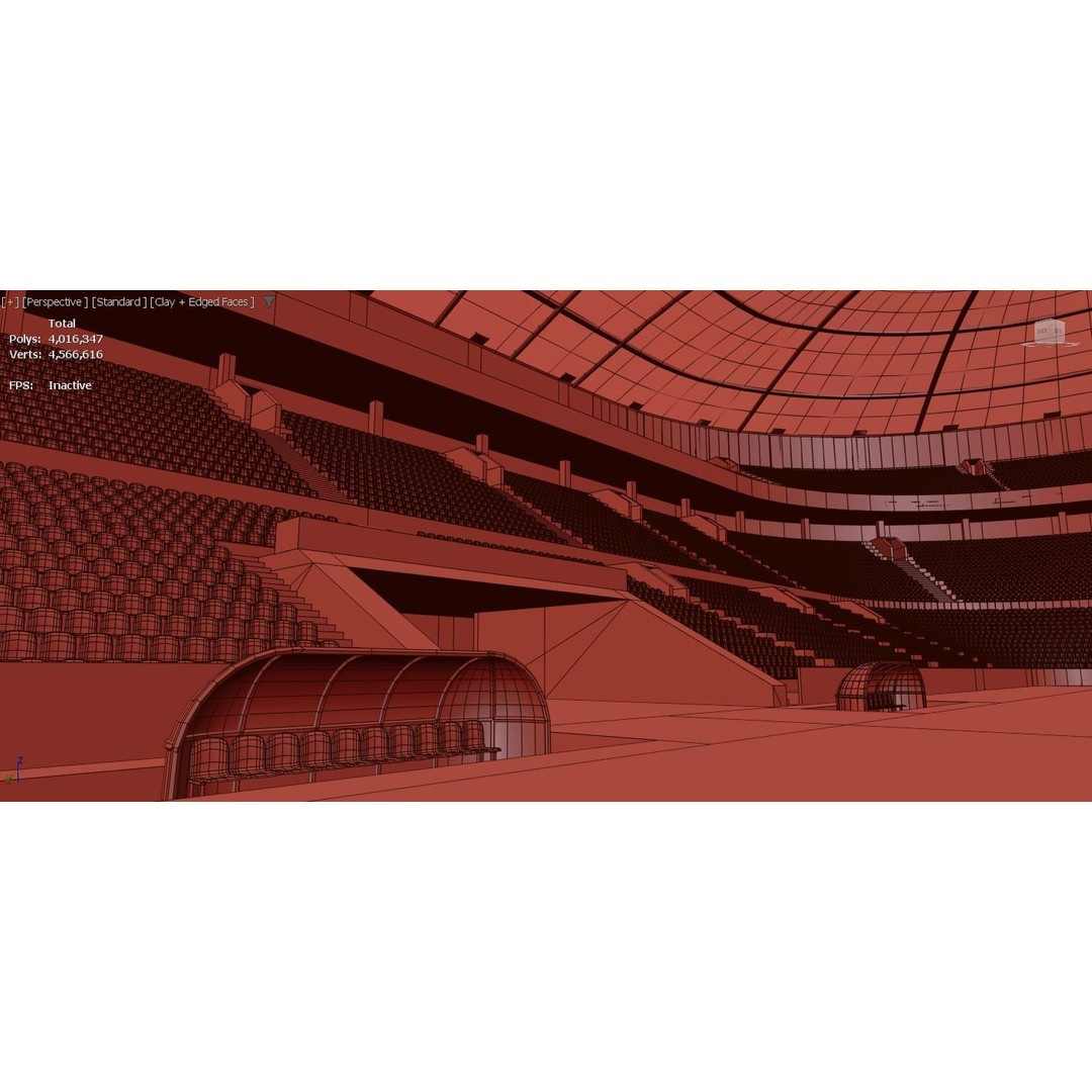Soccer Stadium 3D Model – Low Poly Exterior Asset, FBX, OBJ, Blender - View 17