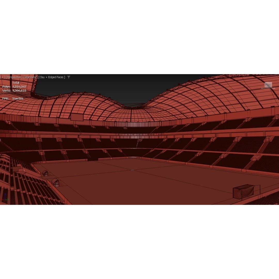 Soccer Stadium 3D Model – Low Poly Exterior Asset, FBX, OBJ, Blender - View 20