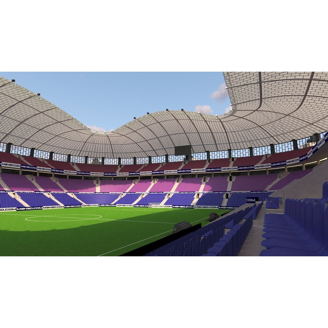 Soccer Stadium 3D Model – Low Poly Exterior Asset, FBX, OBJ, Blender - View 5