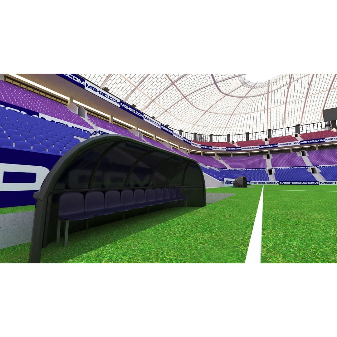 Soccer Stadium 3D Model – Low Poly Exterior Asset, FBX, OBJ, Blender - View 8