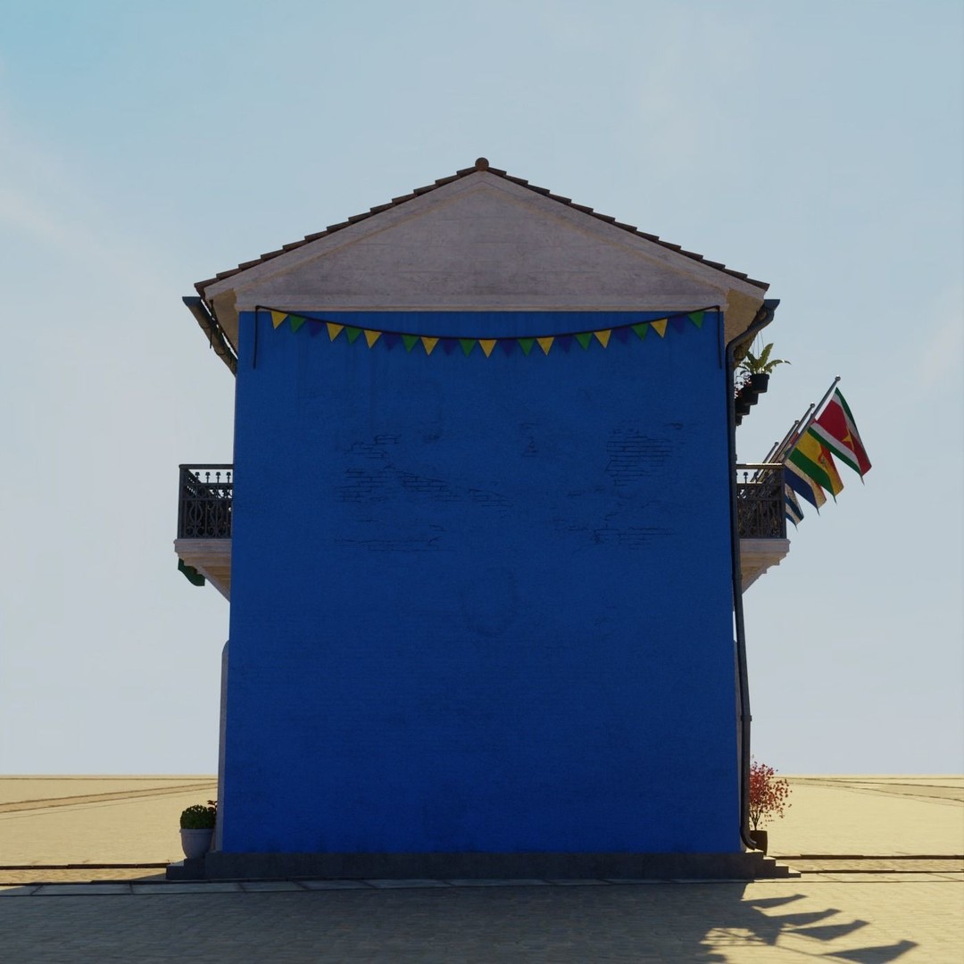 South American Building 3D Model – Low Poly PBR Game Asset, FBX - View 14