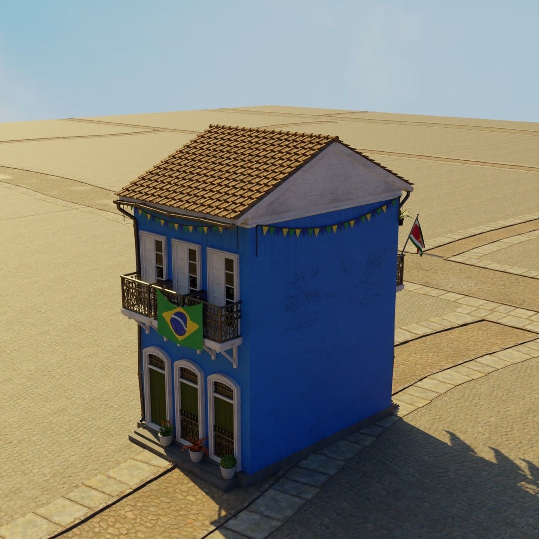 South American Building 3D Model – Low Poly PBR Game Asset, FBX - View 18