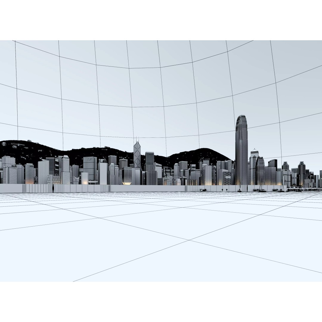 Hong Kong City 3D Model – Low Poly Cityscape Asset, FBX, OBJ - View 14