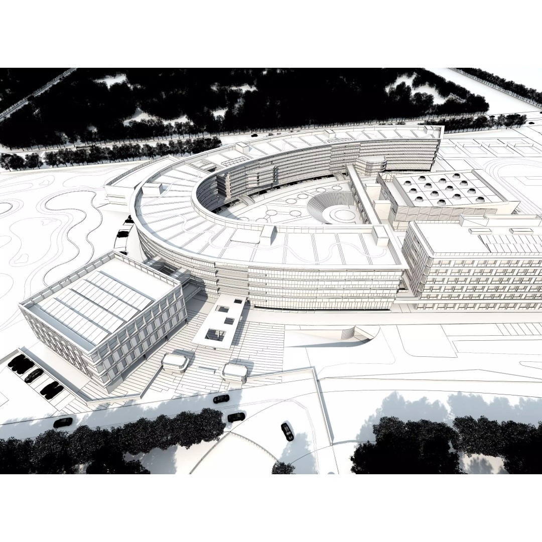 Modern School Building 3D Model – Realistic Design, FBX & OBJ Formats - View 19