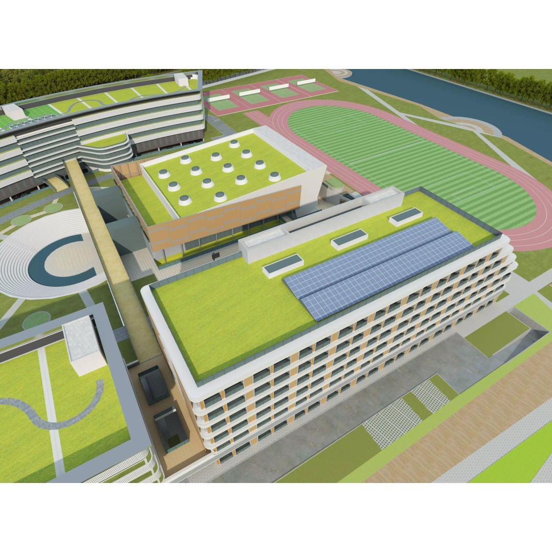 Modern School Building 3D Model – Realistic Design, FBX & OBJ Formats - View 5