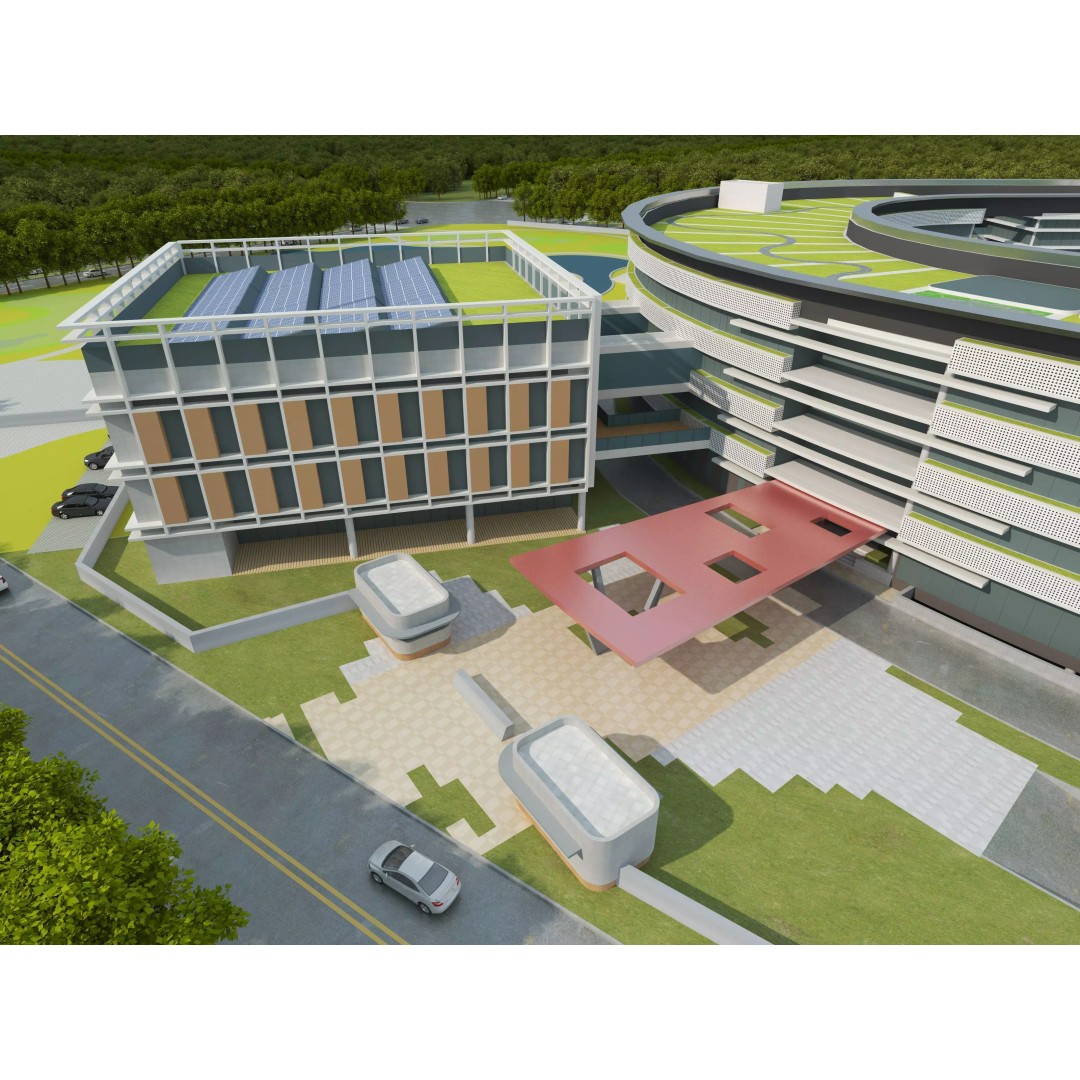 Modern School Building 3D Model – Realistic Design, FBX & OBJ Formats - View 6