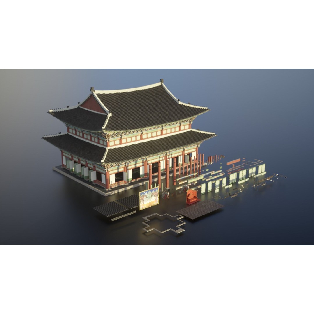 Gyeongbokgung Geunjeongjeon 3D Model – Historic Korean Palace, PBR Textures - View 22