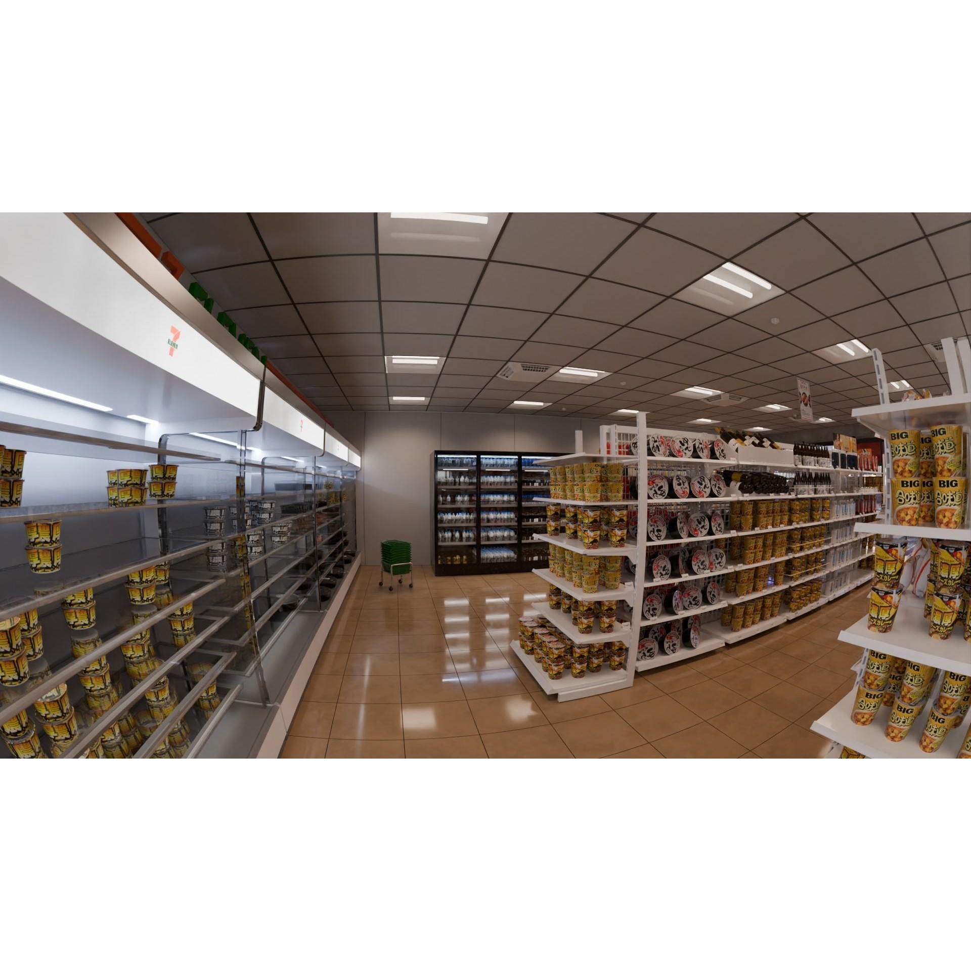 711 Convenience Store - Low-Poly Game-Ready 3D Model - View 7