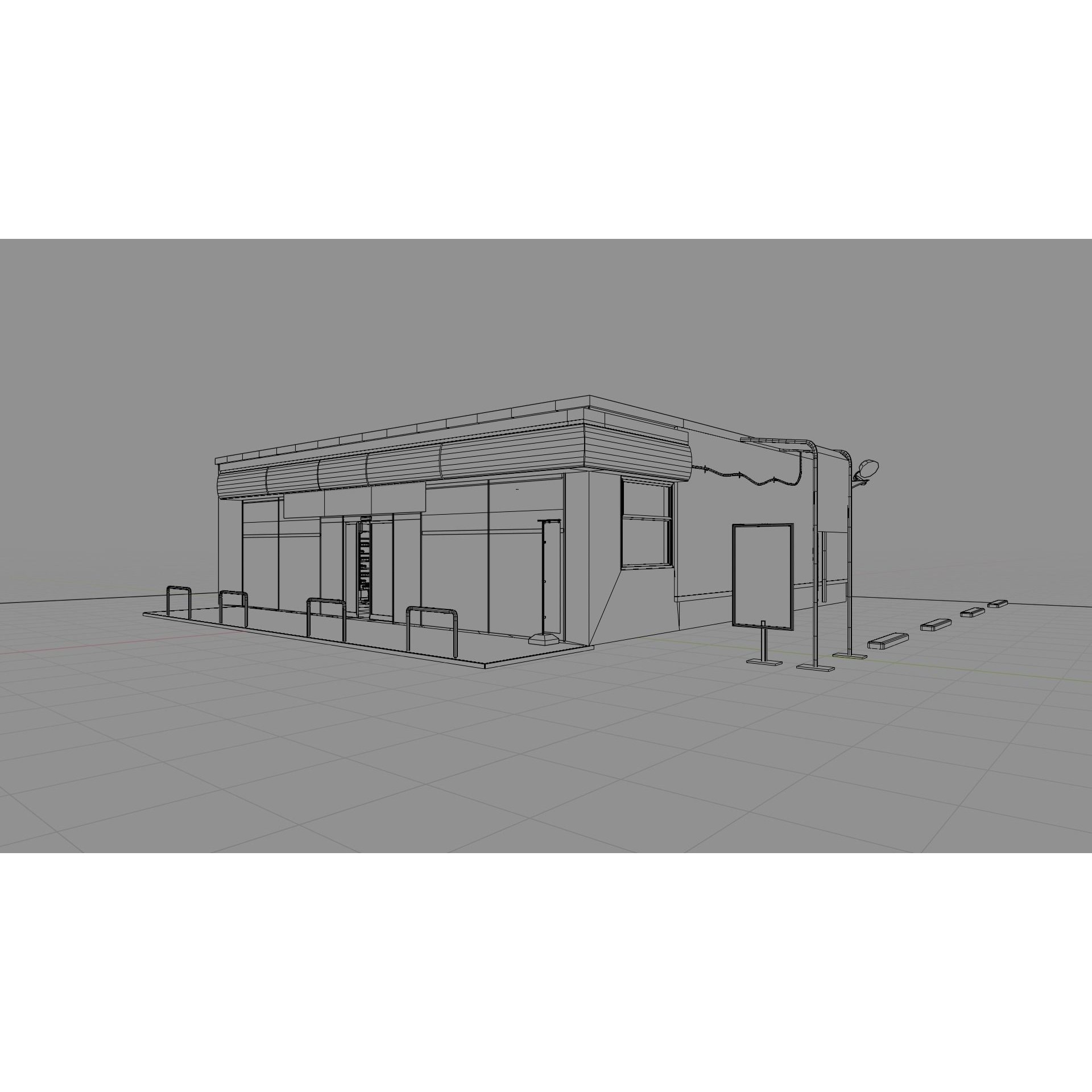 711 Convenience Store - Low-Poly Game-Ready 3D Model - View 9