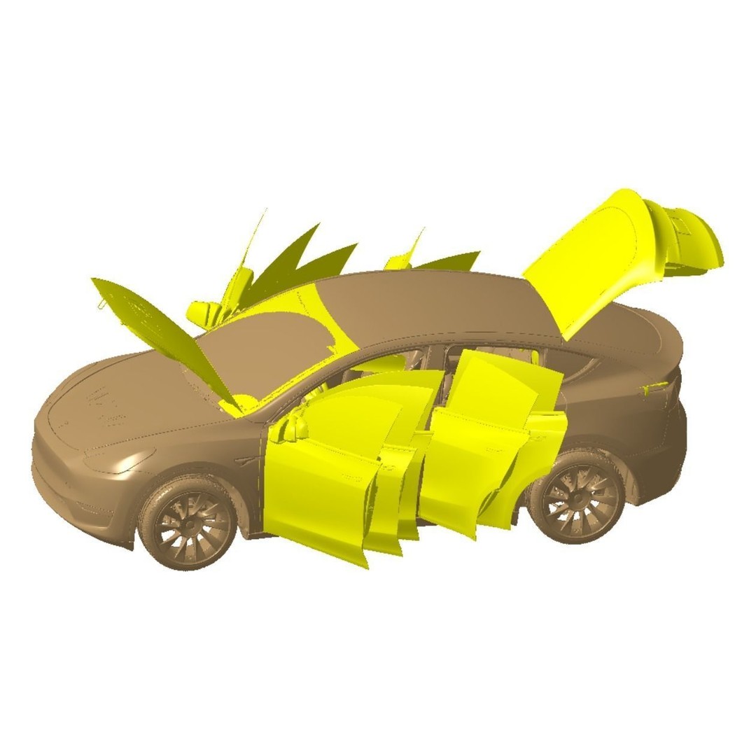 Tesla Model Y 3D Model – High Detail Scanned Vehicle, STL - View 5