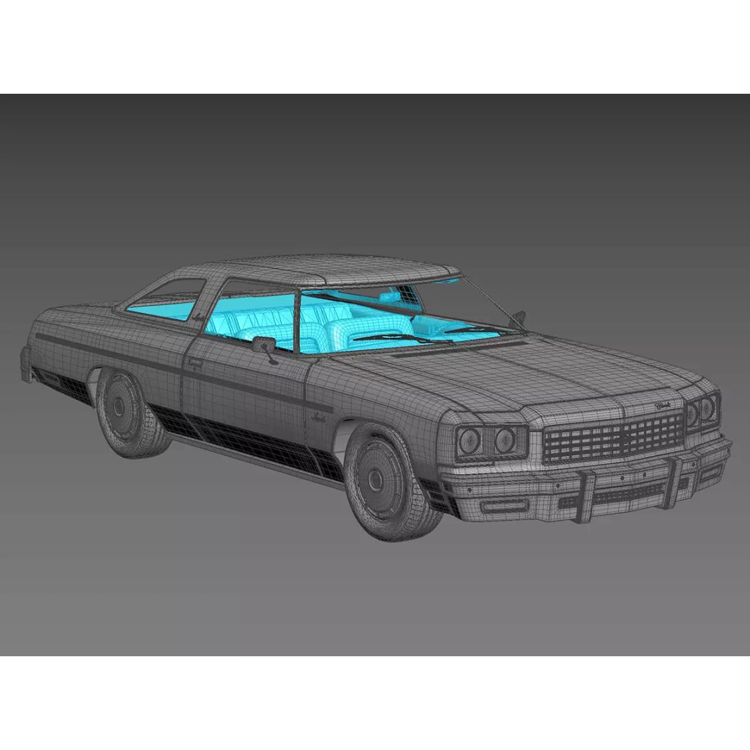 1976 Chevrolet Impala 3D Model – Low Poly Game Ready Asset, FBX