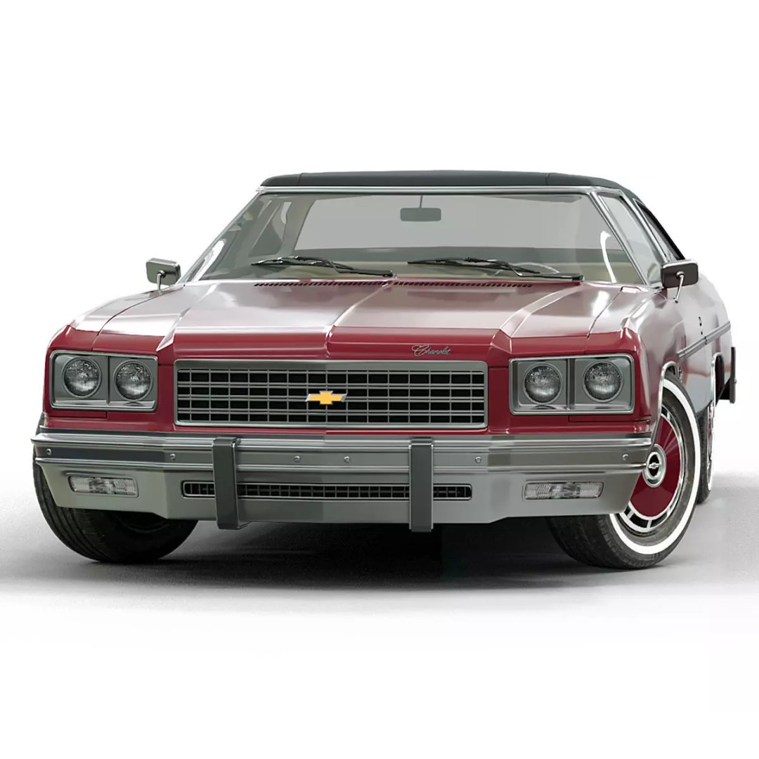 1976 Chevrolet Impala 3D Model – Low Poly Game Ready Asset, FBX - View 6