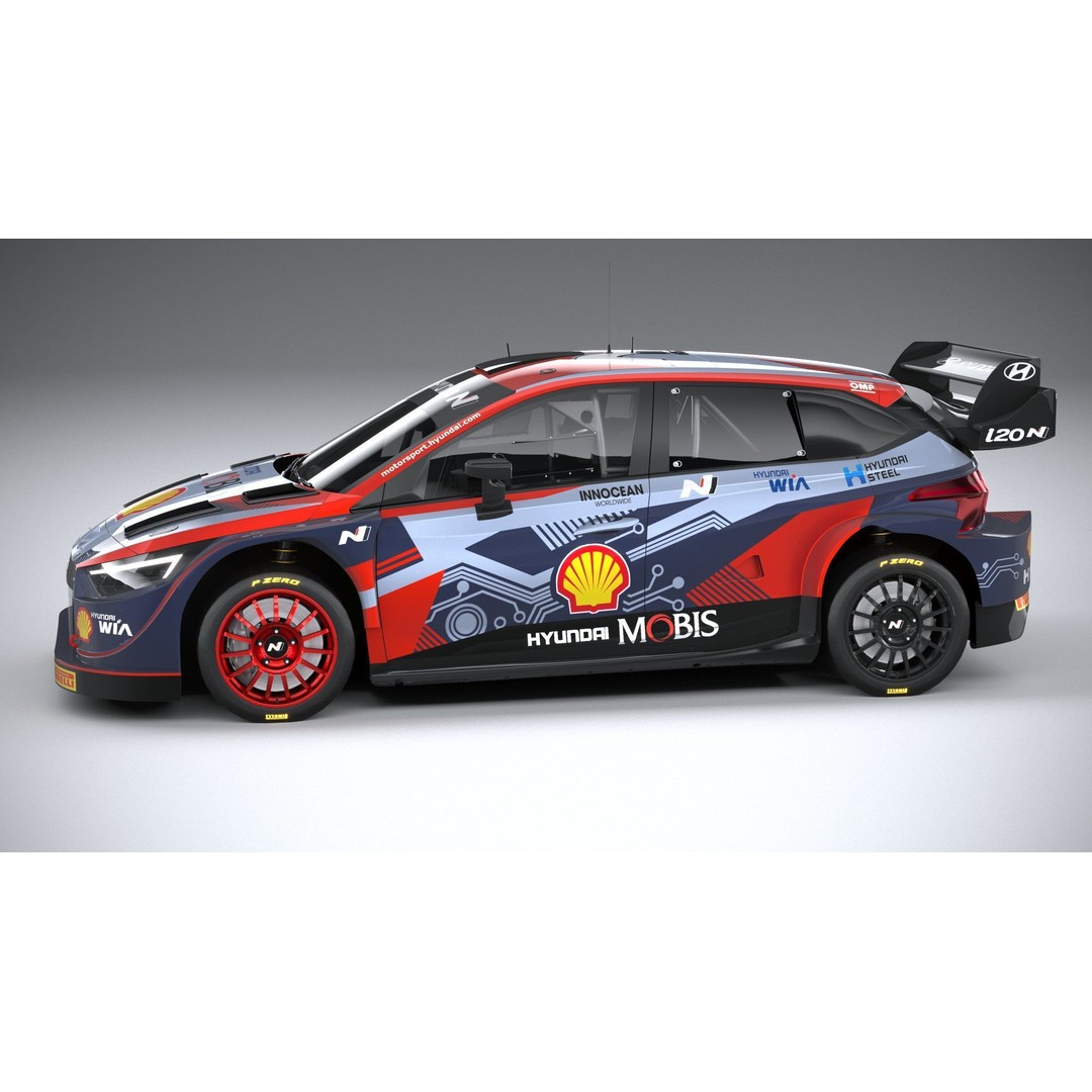 Hyundai i20 N WRC 2022 3D Model – Low Poly Racing Car, FBX, OBJ - View 10