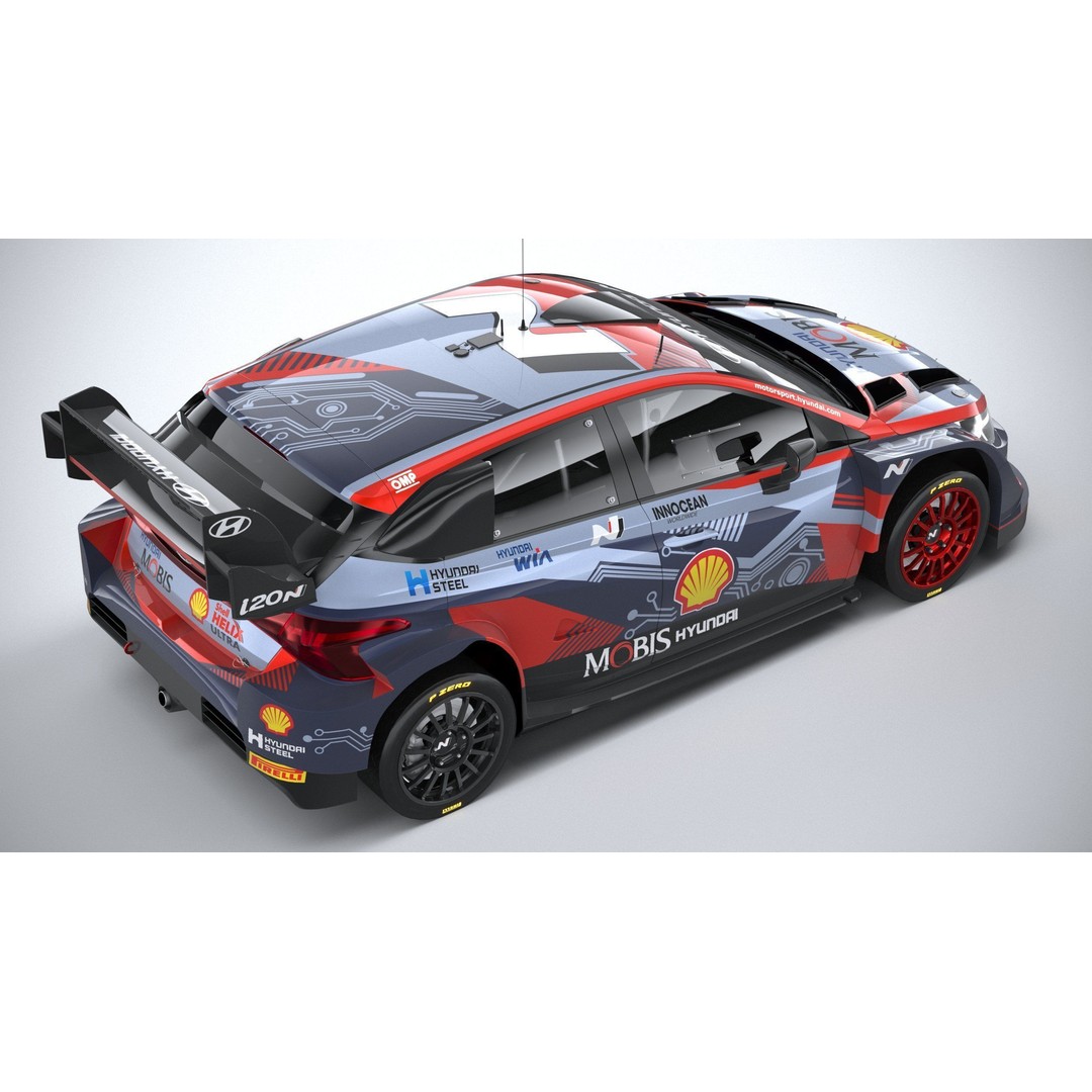 Hyundai i20 N WRC 2022 3D Model – Low Poly Racing Car, FBX, OBJ - View 12
