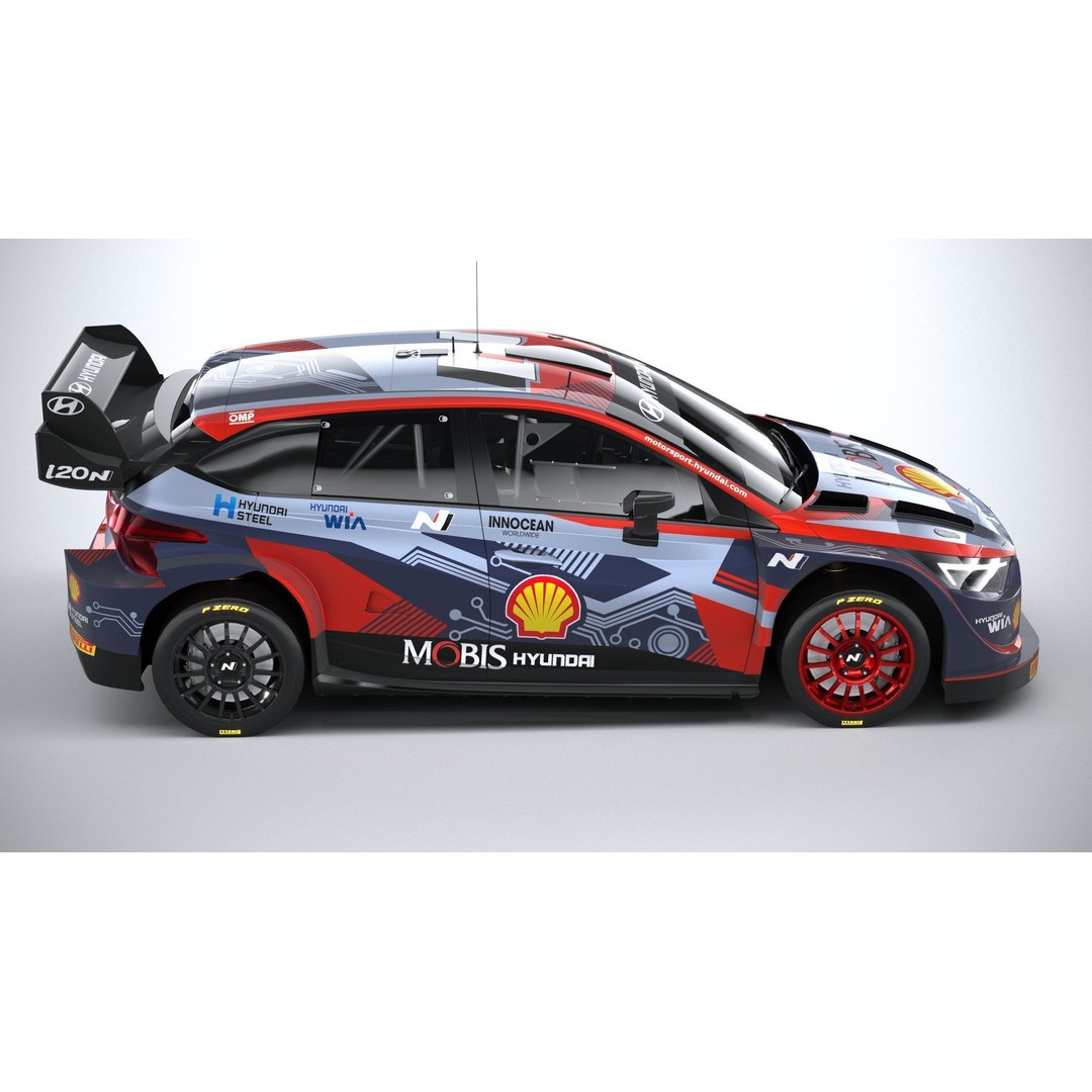 Hyundai i20 N WRC 2022 3D Model – Low Poly Racing Car, FBX, OBJ - View 13