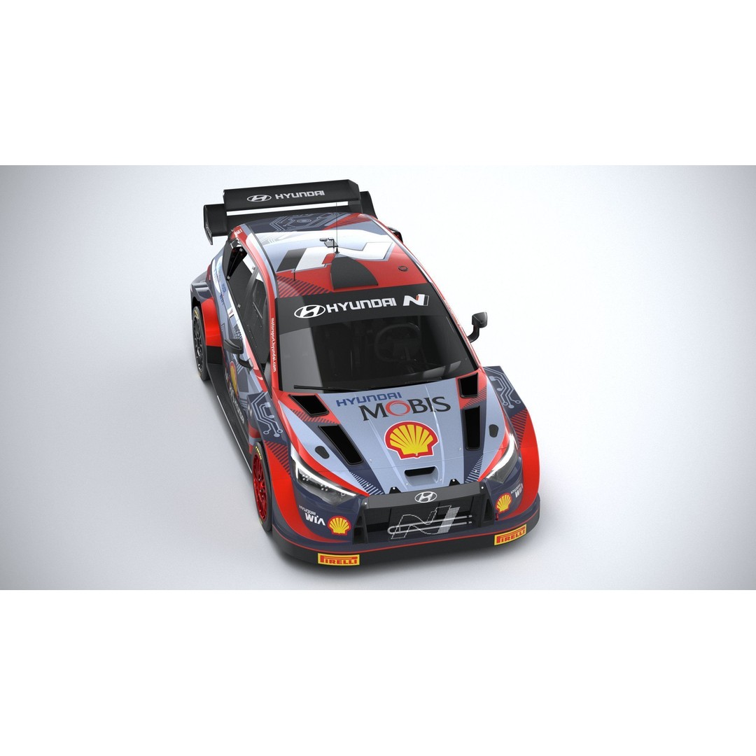 Hyundai i20 N WRC 2022 3D Model – Low Poly Racing Car, FBX, OBJ - View 14