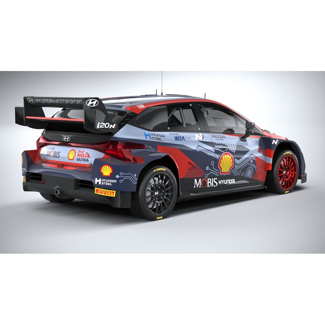 Hyundai i20 N WRC 2022 3D Model – Low Poly Racing Car, FBX, OBJ - View 19