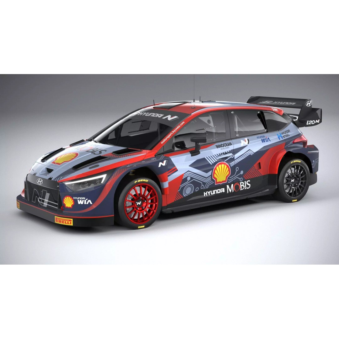 Hyundai i20 N WRC 2022 3D Model – Low Poly Racing Car, FBX, OBJ - View 2