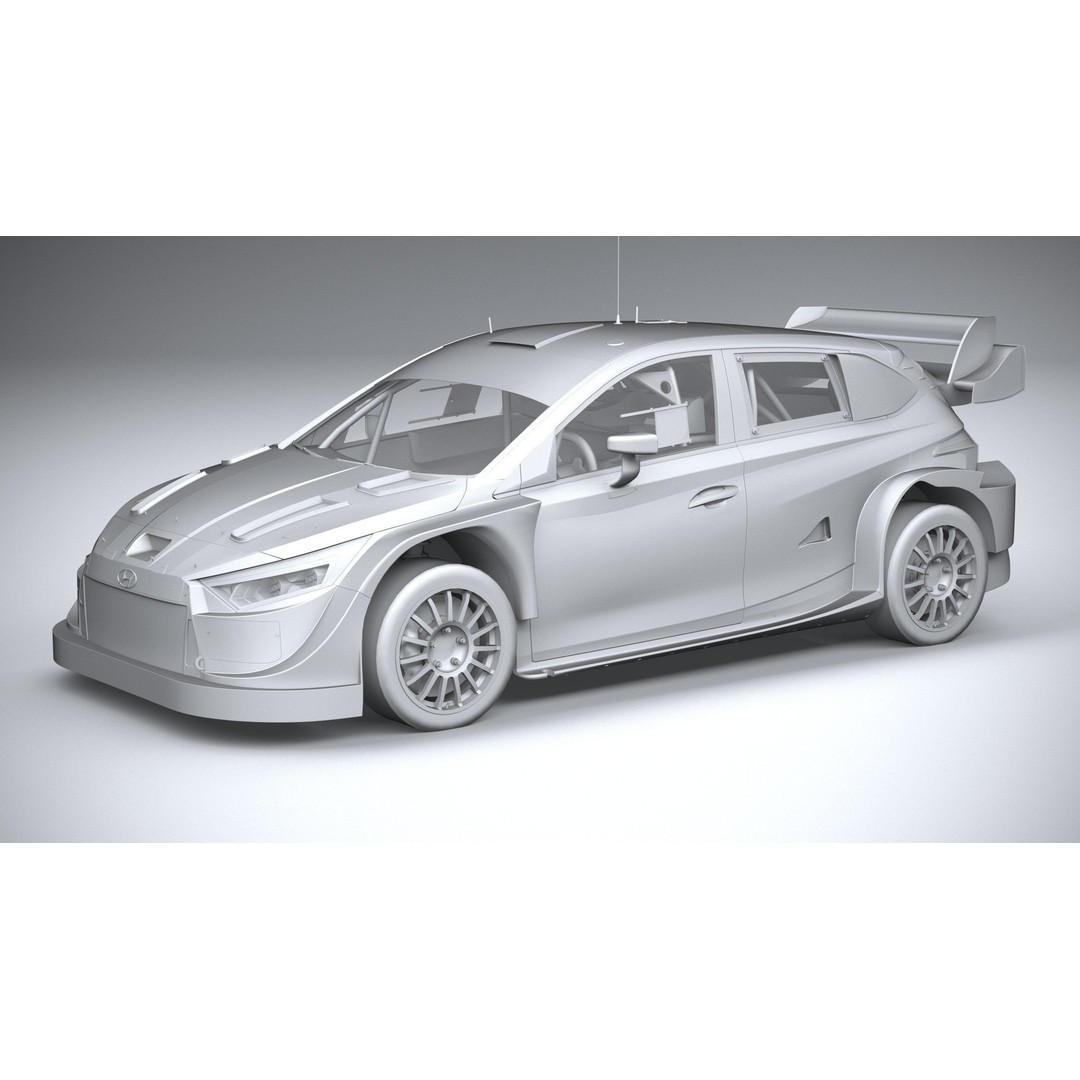 Hyundai i20 N WRC 2022 3D Model – Low Poly Racing Car, FBX, OBJ - View 21