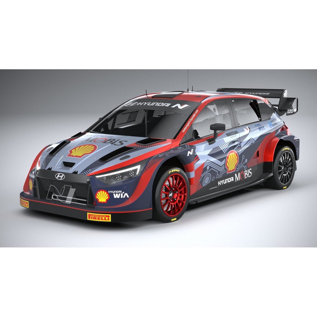 Hyundai i20 N WRC 2022 3D Model – Low Poly Racing Car, FBX, OBJ - View 3