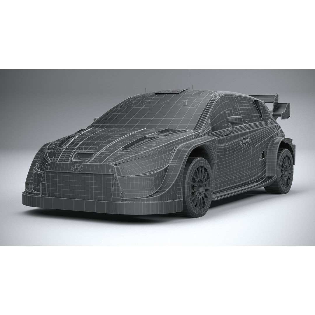 Hyundai i20 N WRC 2022 3D Model – Low Poly Racing Car, FBX, OBJ - View 33