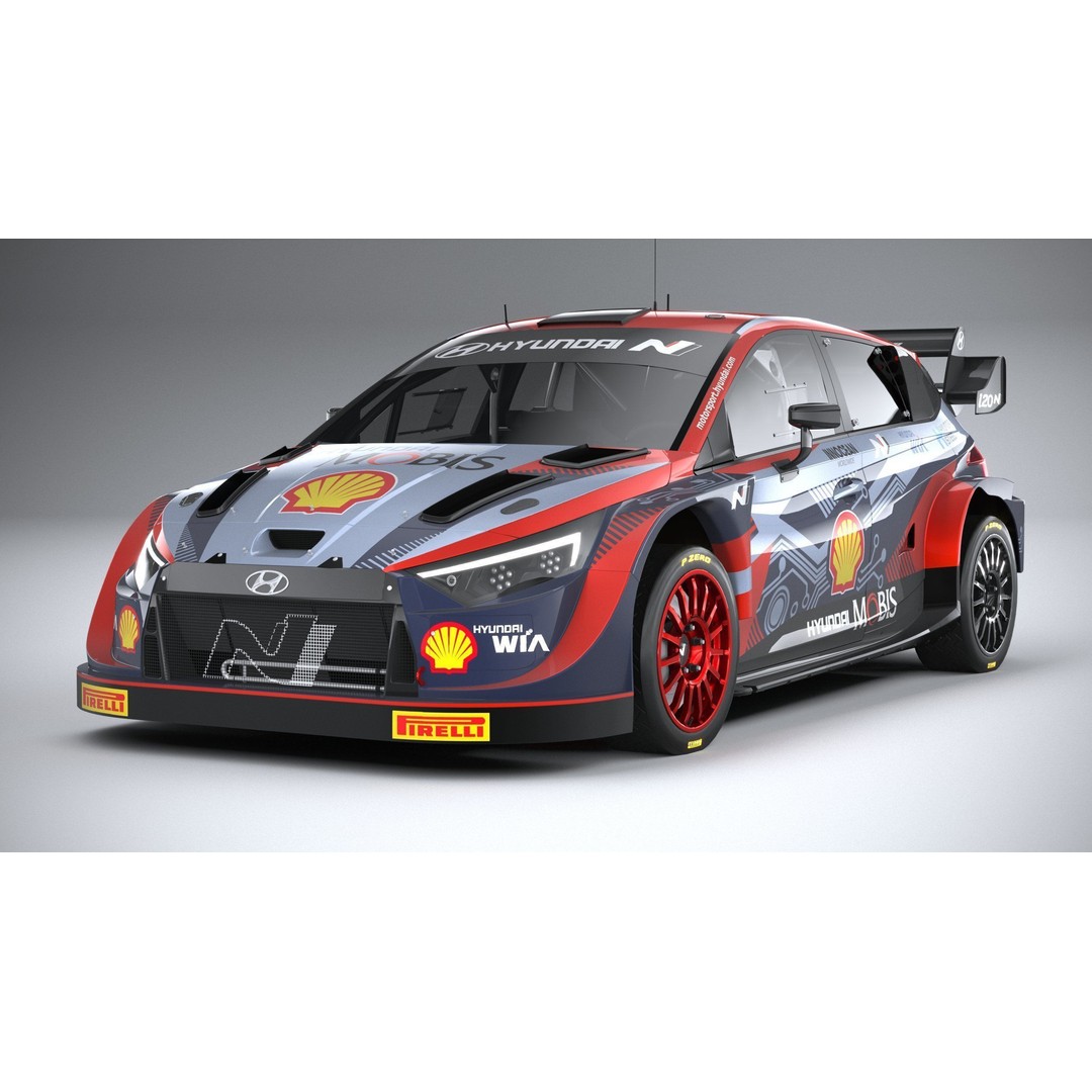 Hyundai i20 N WRC 2022 3D Model – Low Poly Racing Car, FBX, OBJ - View 4