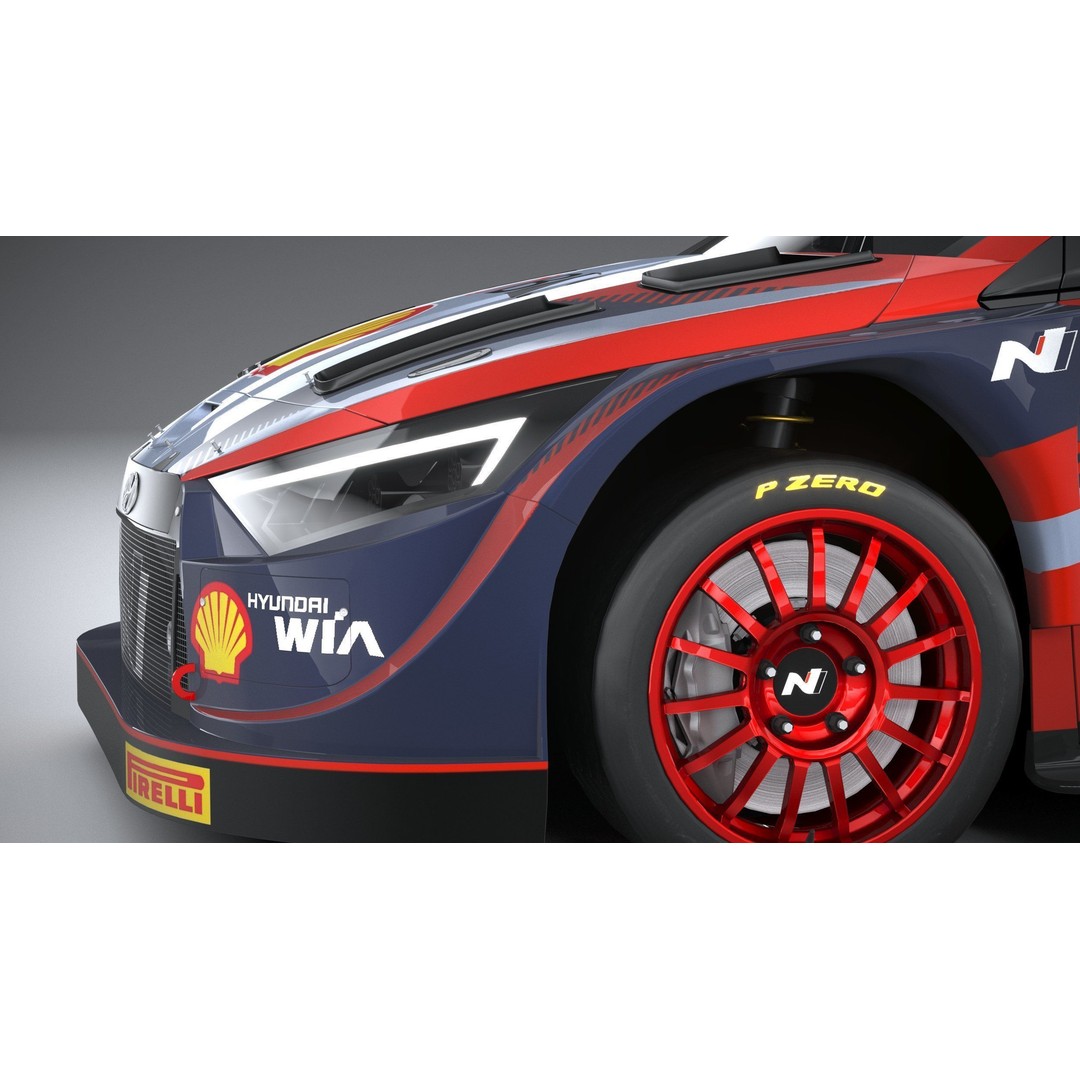 Hyundai i20 N WRC 2022 3D Model – Low Poly Racing Car, FBX, OBJ - View 5
