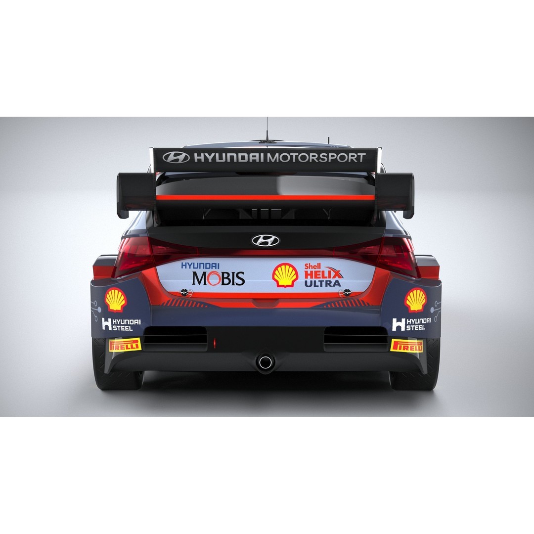 Hyundai i20 N WRC 2022 3D Model – Low Poly Racing Car, FBX, OBJ - View 6