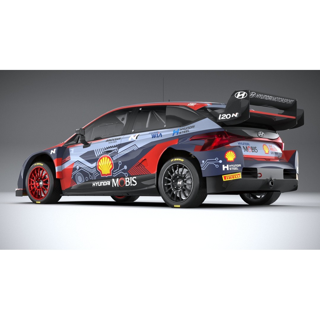 Hyundai i20 N WRC 2022 3D Model – Low Poly Racing Car, FBX, OBJ - View 7
