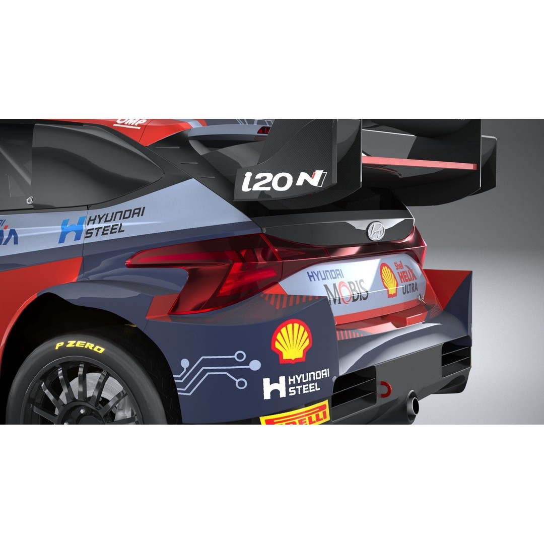 Hyundai i20 N WRC 2022 3D Model – Low Poly Racing Car, FBX, OBJ - View 8