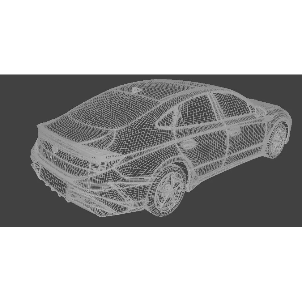 Hyundai Sonata 2023 N-Line 3D Model – Rigged Game-Ready Asset, FBX, OBJ
