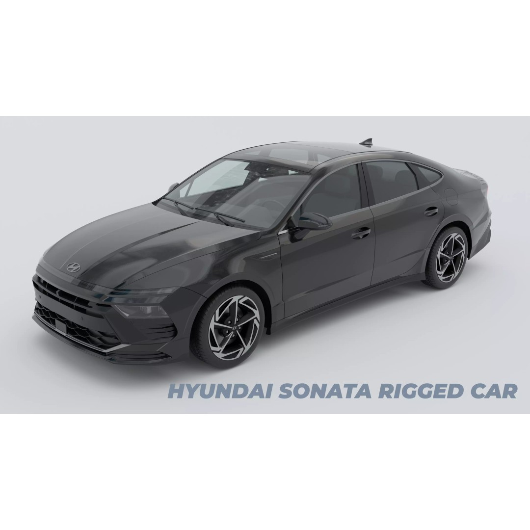 Hyundai Sonata 2023 N-Line 3D Model – Rigged Game-Ready Asset, FBX, OBJ - View 2