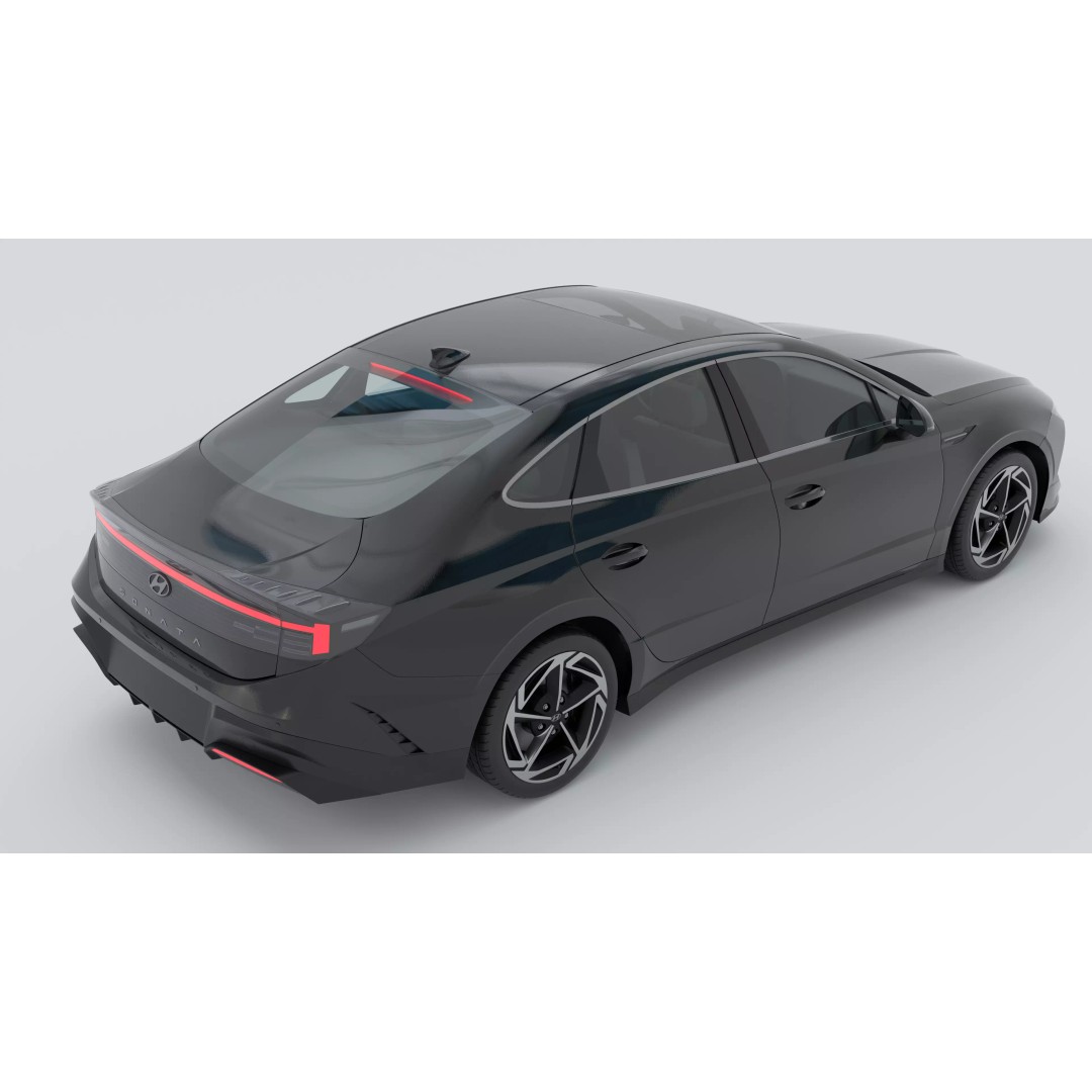 Hyundai Sonata 2023 N-Line 3D Model – Rigged Game-Ready Asset, FBX, OBJ - View 3