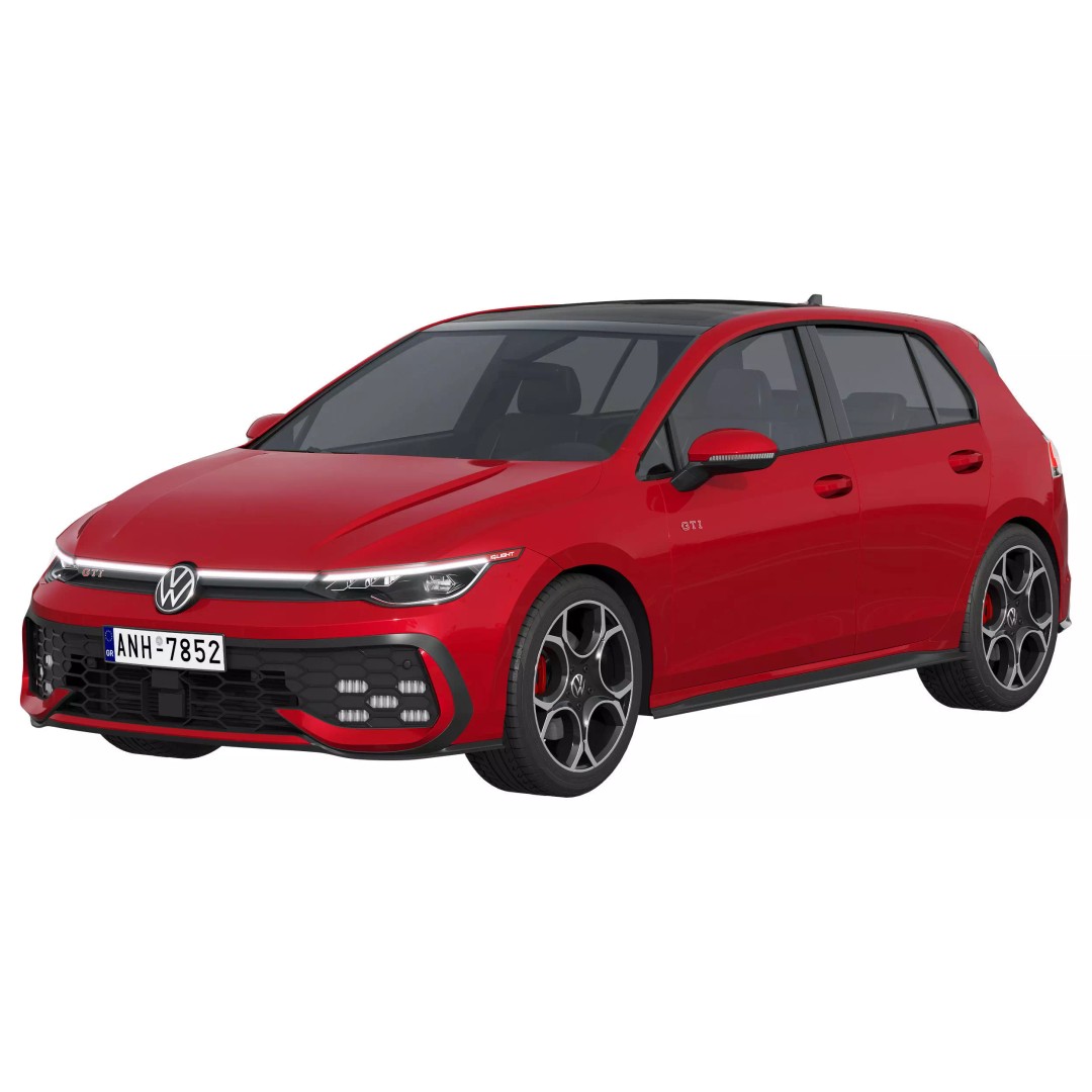 Volkswagen Golf GTI 2024 3D Model – High Poly Car Asset, FBX, OBJ - View 2