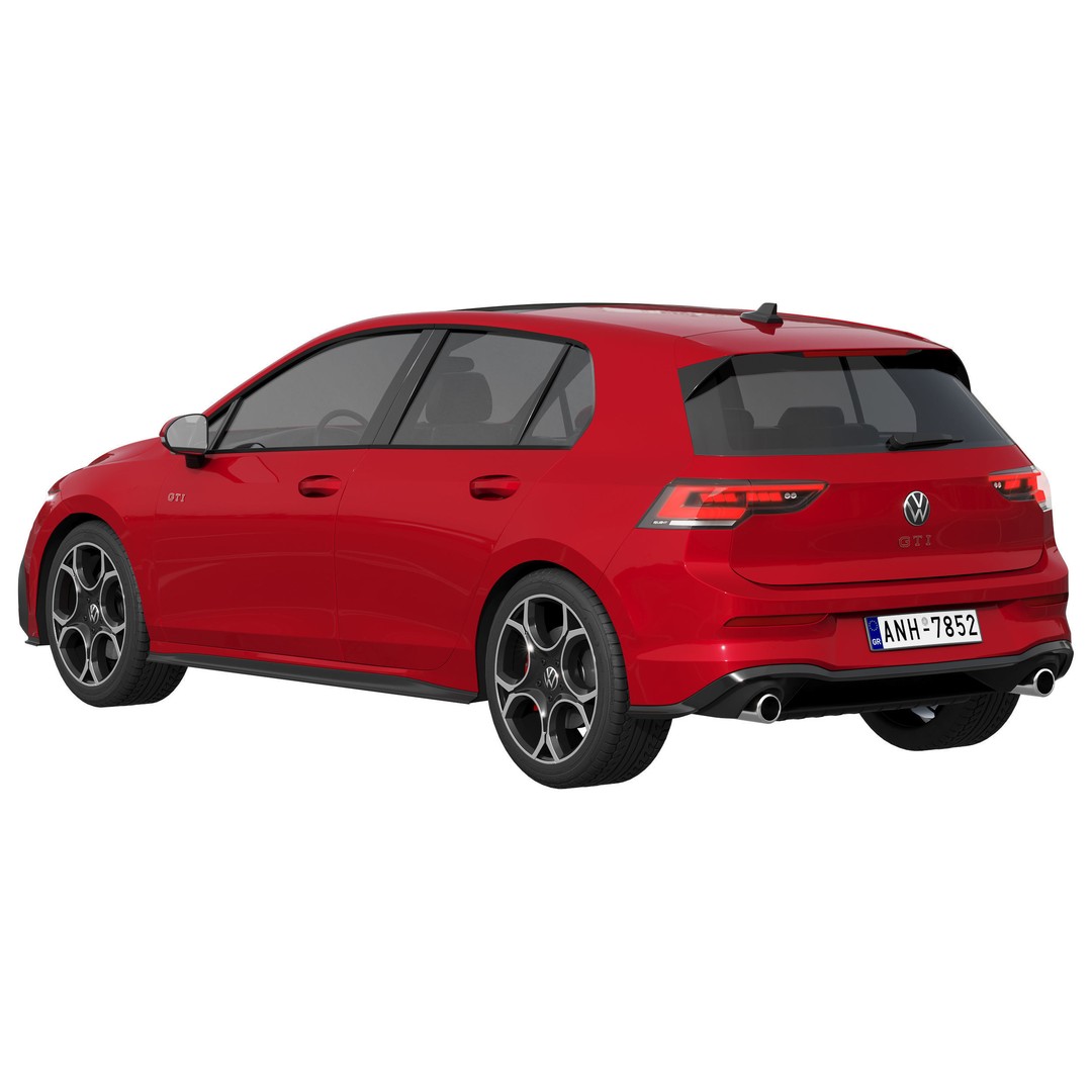 Volkswagen Golf GTI 2024 3D Model – High Poly Car Asset, FBX, OBJ - View 4