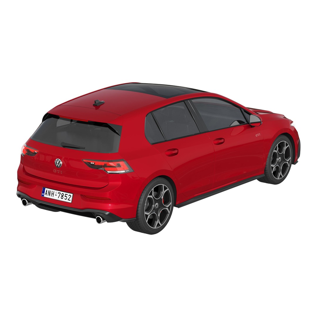 Volkswagen Golf GTI 2024 3D Model – High Poly Car Asset, FBX, OBJ - View 6