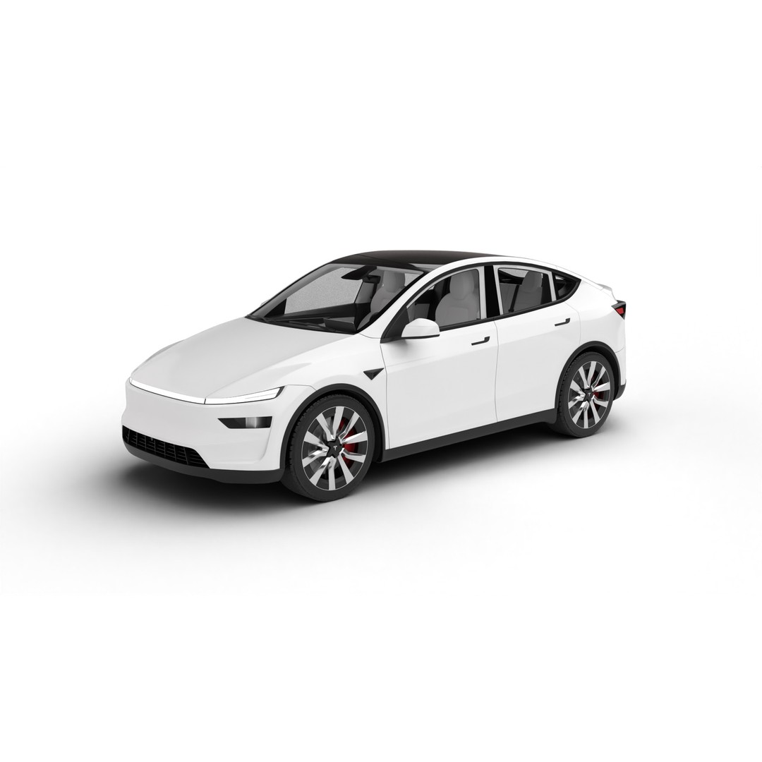 Tesla Model Y 3D Model – High Poly Rigged Asset, FBX, Blender - View 3