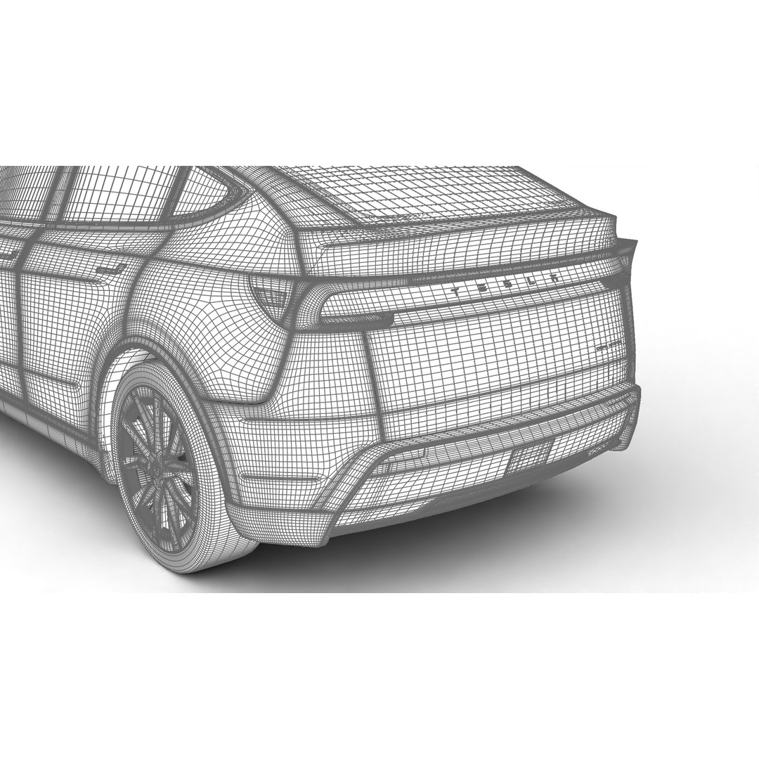 Tesla Model Y 3D Model – High Poly Rigged Asset, FBX, Blender - View 34